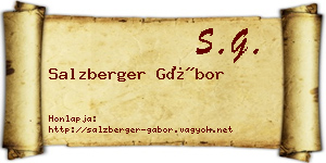Salzberger Gábor névjegykártya